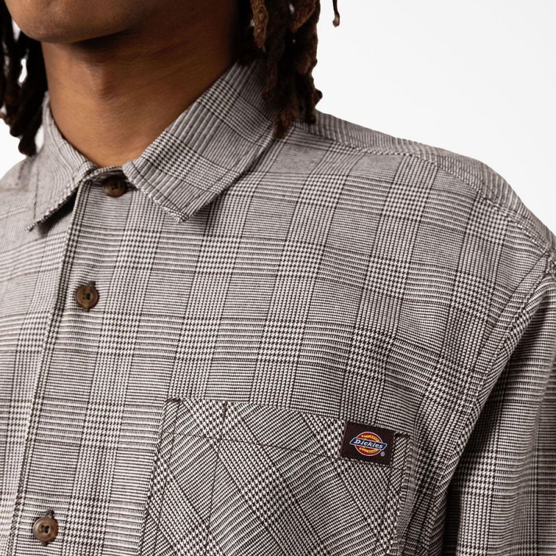 Grey Men's Dickies Bakerhill Long Sleeve Shirt | LYB168905