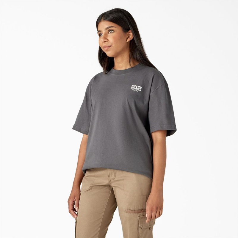 Grey Men's Dickies Built to Last Heavyweight T-Shirt | HZR345702