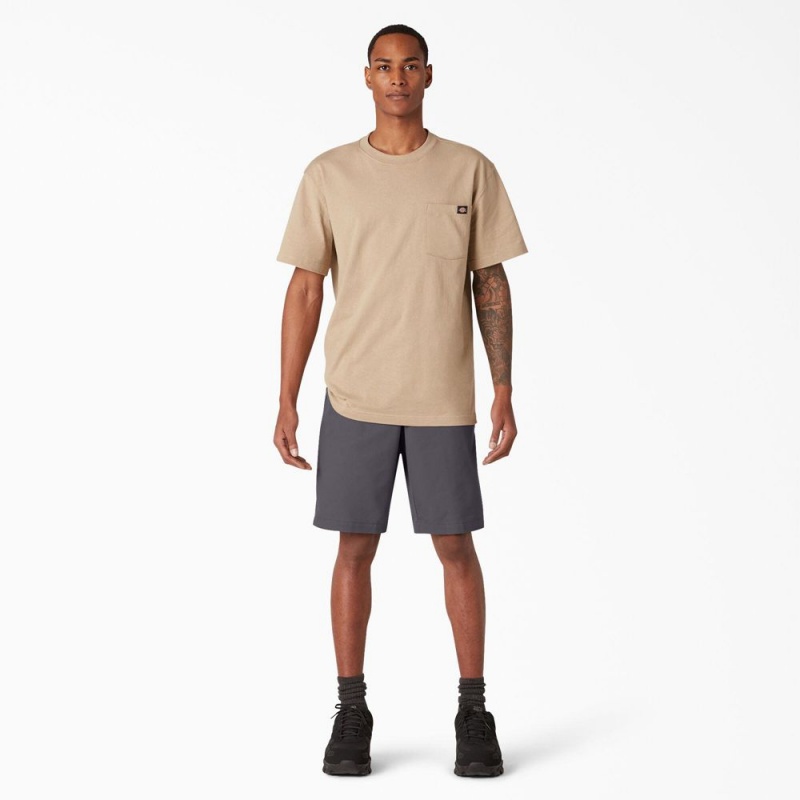 Grey Men's Dickies Cooling Active Waist Shorts | JXA130864