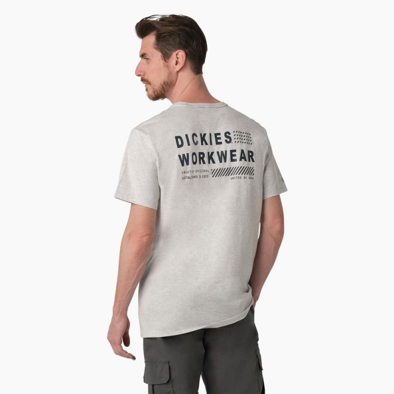 Grey Men\'s Dickies Cooling Performance Graphic T-Shirt | ROE260498