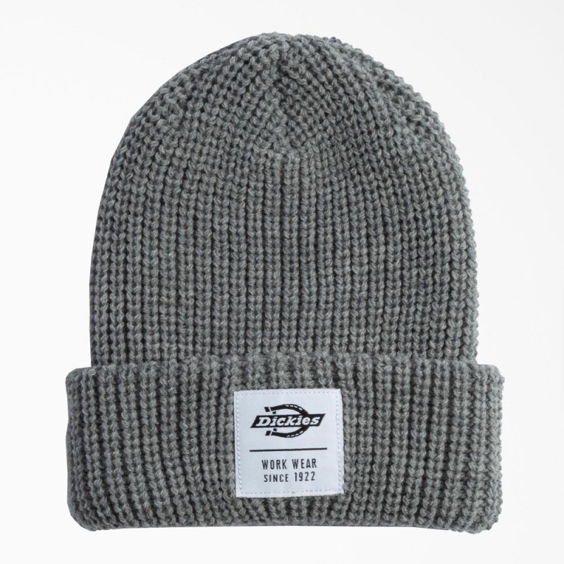 Grey Men\'s Dickies Cuffed Fisherman Beanie | HYU073259