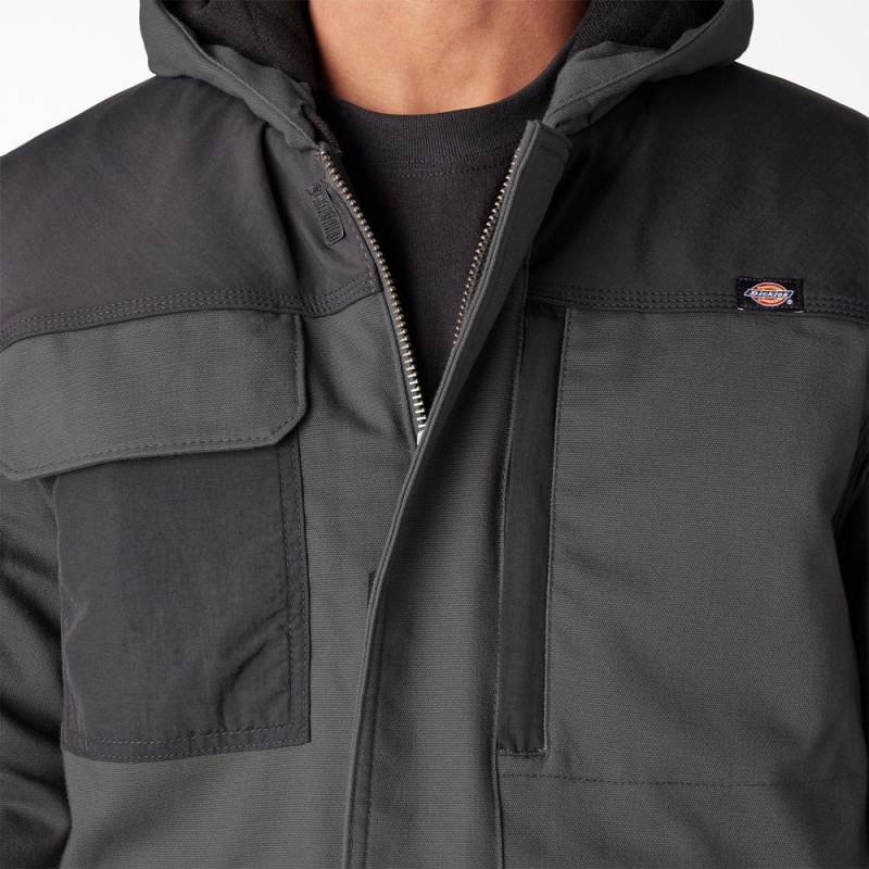 Grey Men's Dickies DuraTech Renegade FLEX Duck Jacket | MOU074851