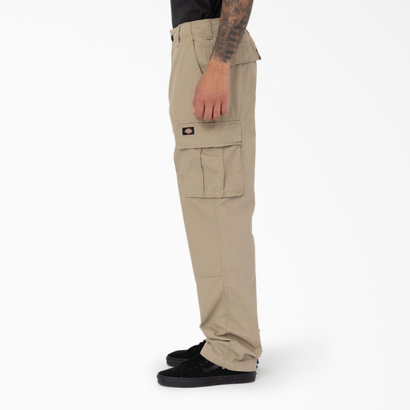 Grey Men's Dickies Eagle Bend Relaxed Fit Double Knee Cargo Pants | OWP102345