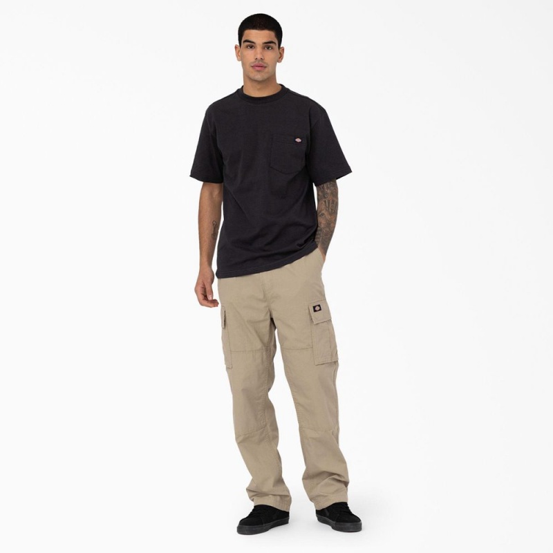 Grey Men's Dickies Eagle Bend Relaxed Fit Double Knee Cargo Pants | OWP102345