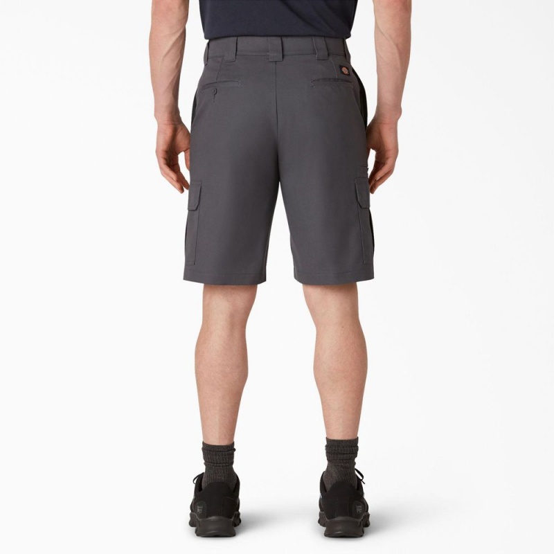 Grey Men's Dickies FLEX Cooling Active Waist Regular Fit Cargo Shorts | TFN972031