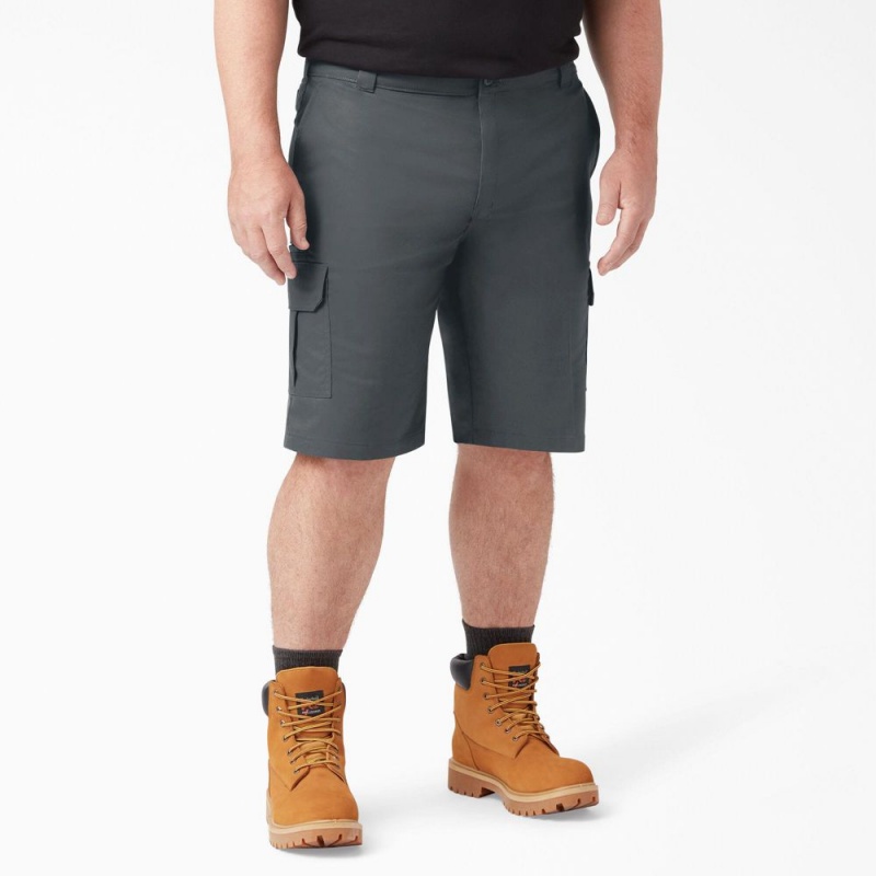 Grey Men's Dickies FLEX Cooling Active Waist Regular Fit Cargo Shorts | TFN972031