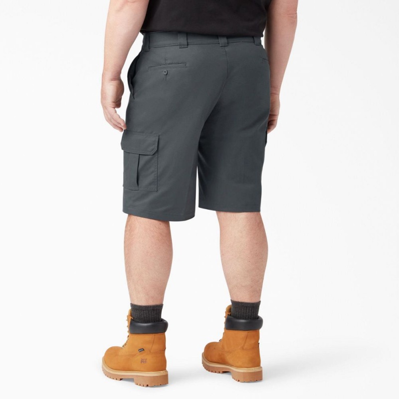 Grey Men's Dickies FLEX Cooling Active Waist Regular Fit Cargo Shorts | TFN972031