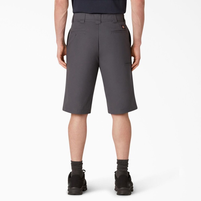 Grey Men's Dickies FLEX Cooling Active Waist Regular Fit Shorts | LHK364219