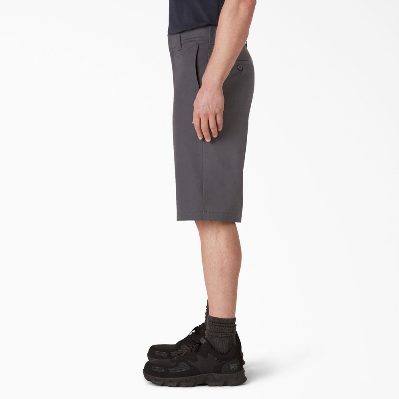 Grey Men's Dickies FLEX Cooling Active Waist Regular Fit Shorts | LHK364219