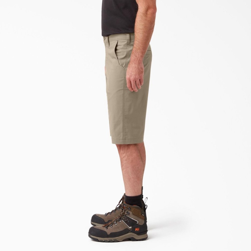 Grey Men's Dickies FLEX Cooling Regular Fit Utility Shorts | LDI748309