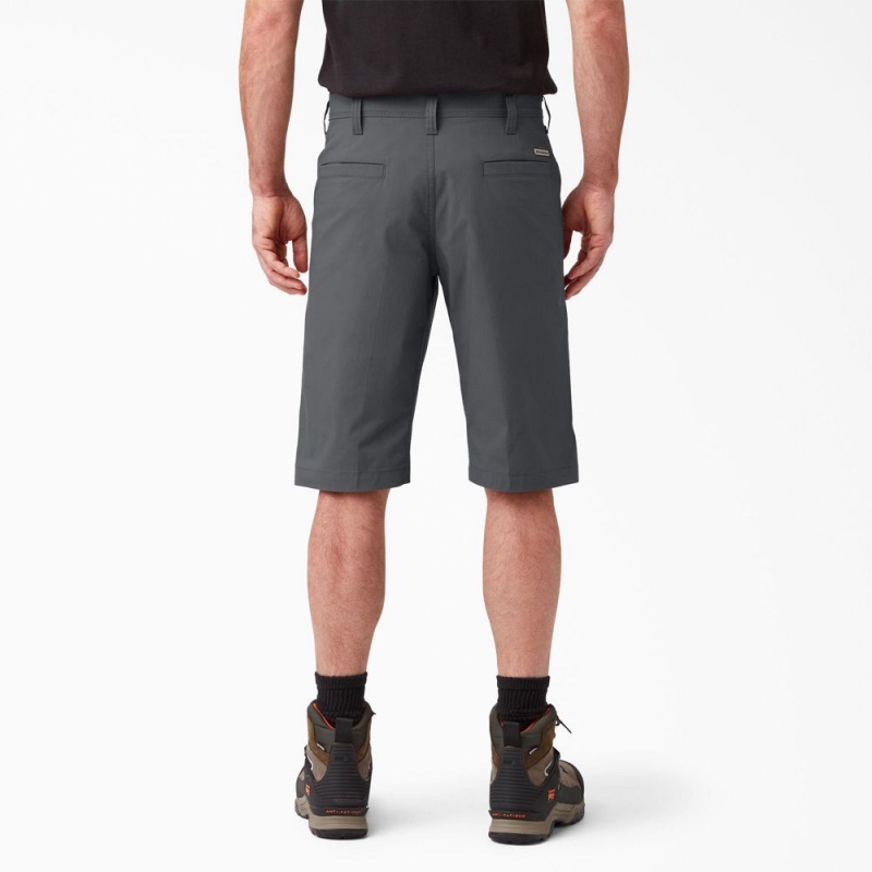 Grey Men's Dickies FLEX Cooling Regular Fit Utility Shorts | CRN142780