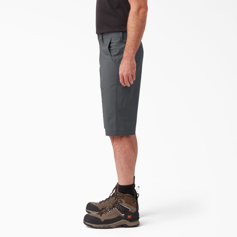 Grey Men's Dickies FLEX Cooling Regular Fit Utility Shorts | CRN142780