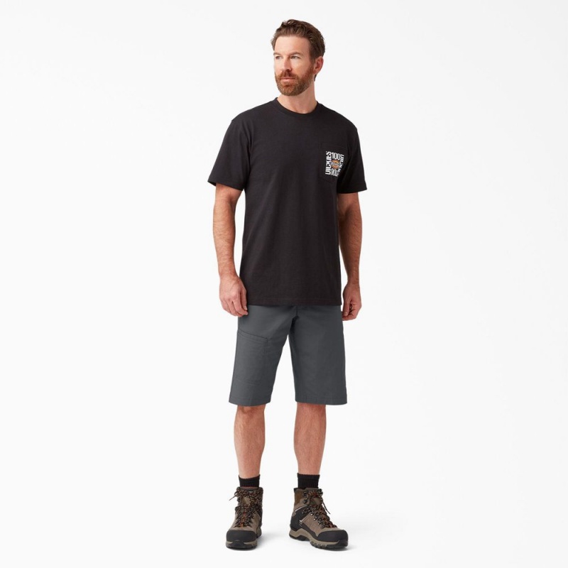 Grey Men's Dickies FLEX Cooling Regular Fit Utility Shorts | CRN142780