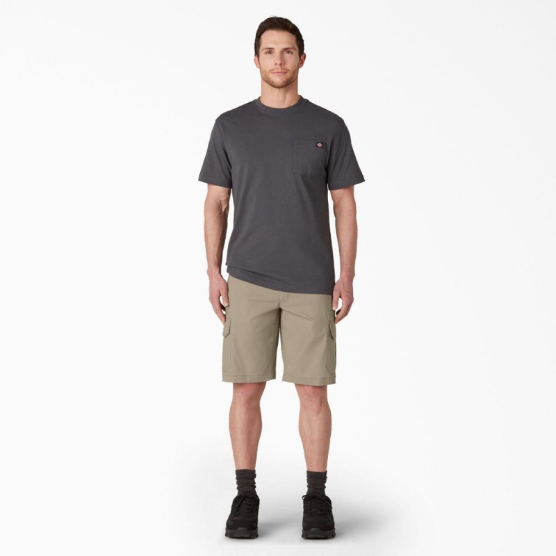 Grey Men's Dickies FLEX Cooling Regular Fit Cargo Shorts | XEB328947