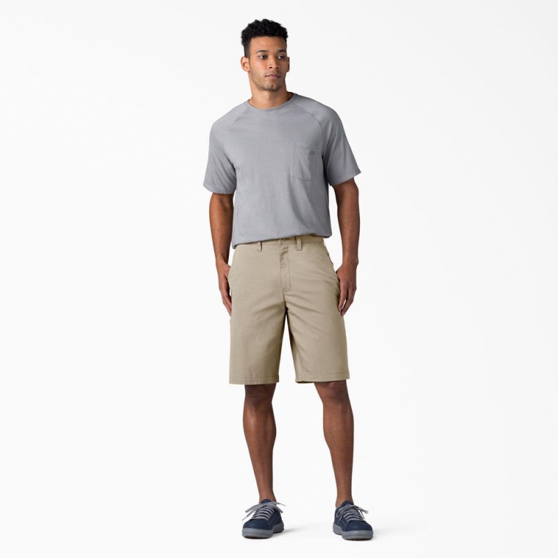 Grey Men's Dickies FLEX Cooling Regular Fit Utility Shorts | HUA821374