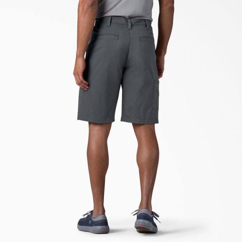 Grey Men's Dickies FLEX Cooling Regular Fit Utility Shorts | BJX379526