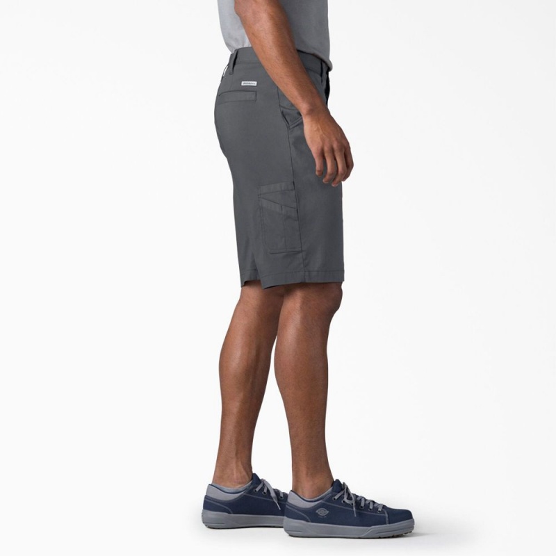 Grey Men's Dickies FLEX Cooling Regular Fit Utility Shorts | BJX379526