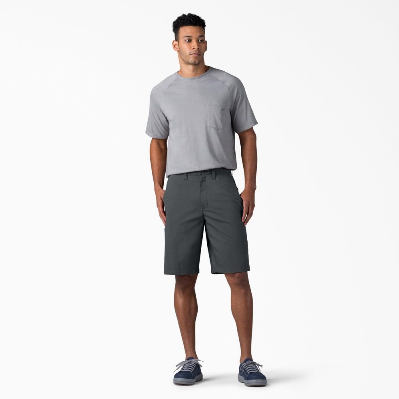 Grey Men's Dickies FLEX Cooling Regular Fit Utility Shorts | BJX379526