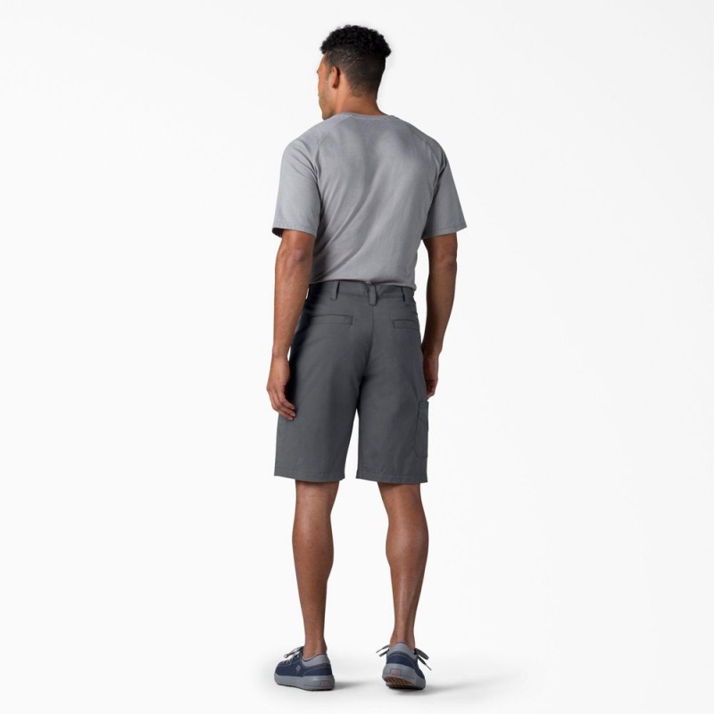 Grey Men's Dickies FLEX Cooling Regular Fit Utility Shorts | BJX379526