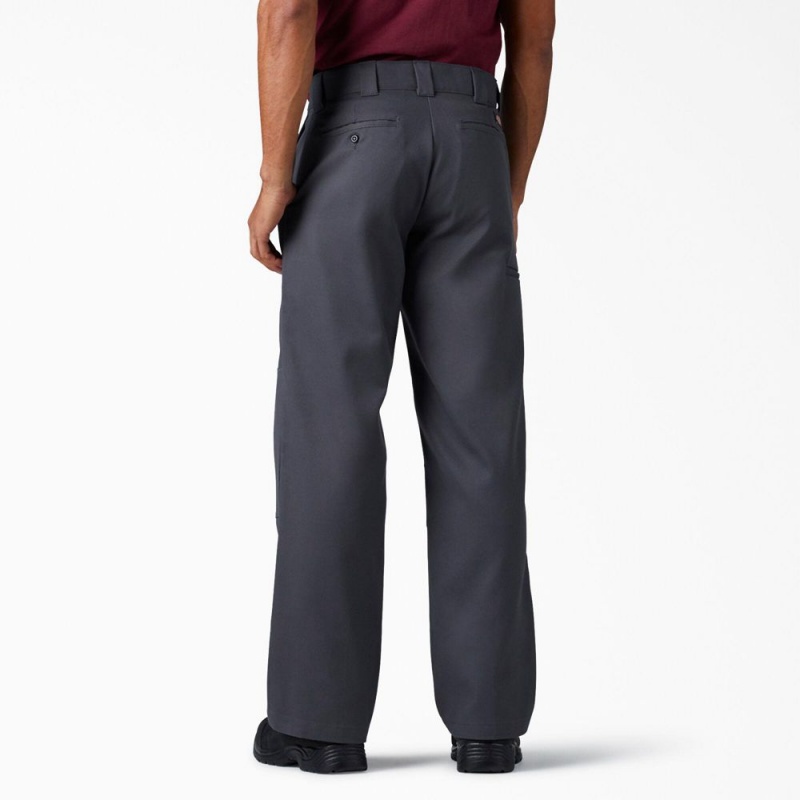 Grey Men's Dickies FLEX Loose Fit Double Knee Work Pants | JUZ675304