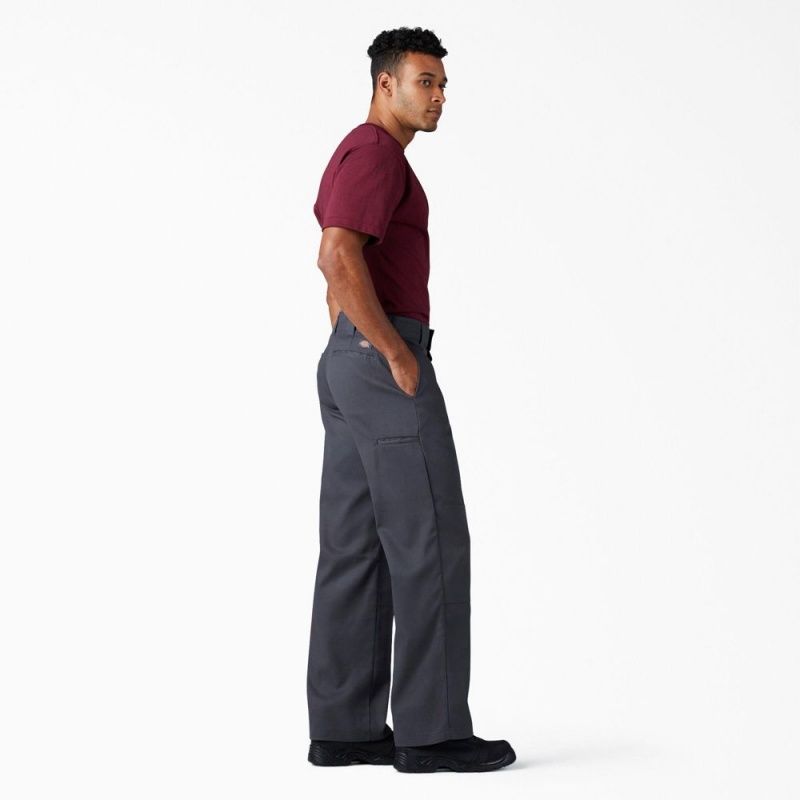 Grey Men's Dickies FLEX Loose Fit Double Knee Work Pants | JUZ675304