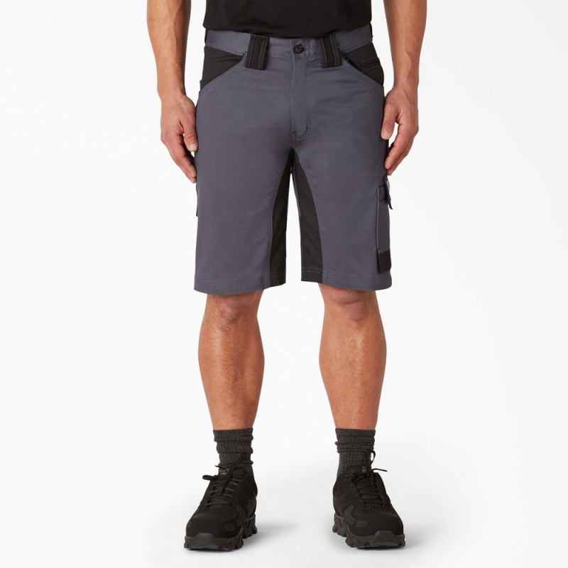 Grey Men\'s Dickies FLEX Performance Workwear GDT Cargo Shorts | XIJ270891