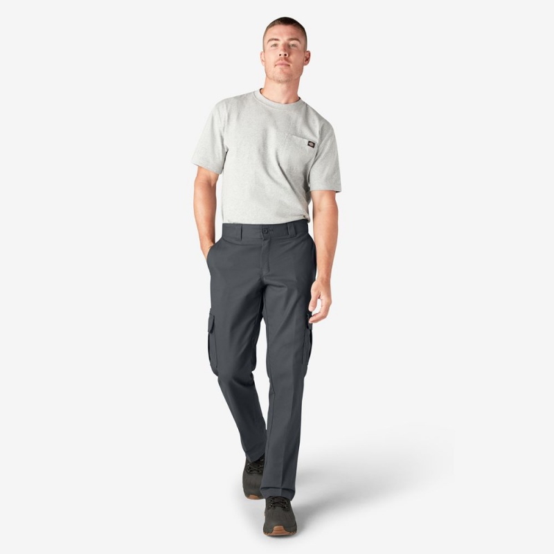 Grey Men's Dickies FLEX Regular Fit Cargo Pants | FPX481072