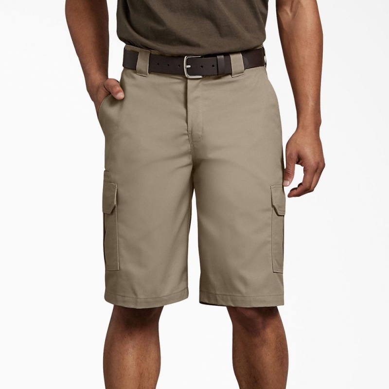 Grey Men's Dickies FLEX Regular Fit Cargo Shorts | BGO423179