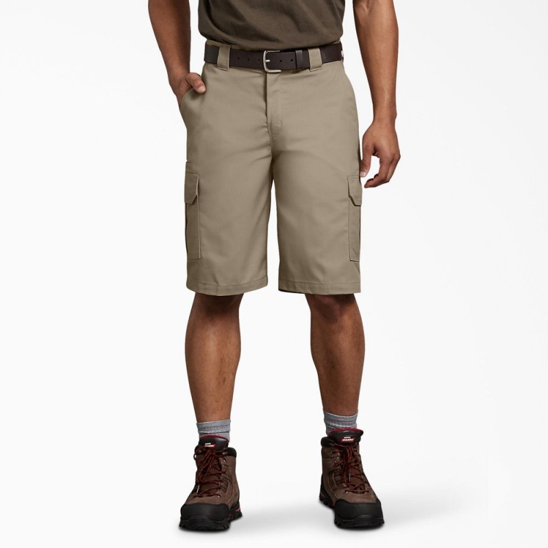 Grey Men\'s Dickies FLEX Regular Fit Cargo Shorts | BGO423179