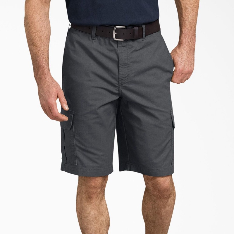 Grey Men\'s Dickies FLEX Regular Fit Ripstop Cargo Shorts | ASL407625