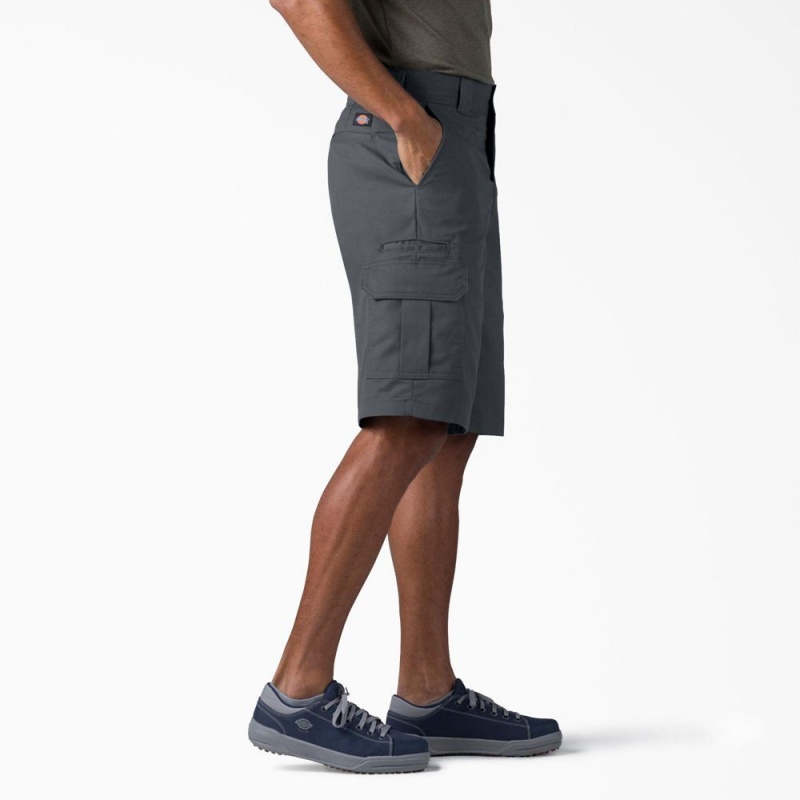 Grey Men's Dickies FLEX Relaxed Fit Cargo Shorts | POZ689257