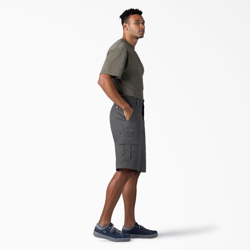 Grey Men's Dickies FLEX Relaxed Fit Cargo Shorts | POZ689257