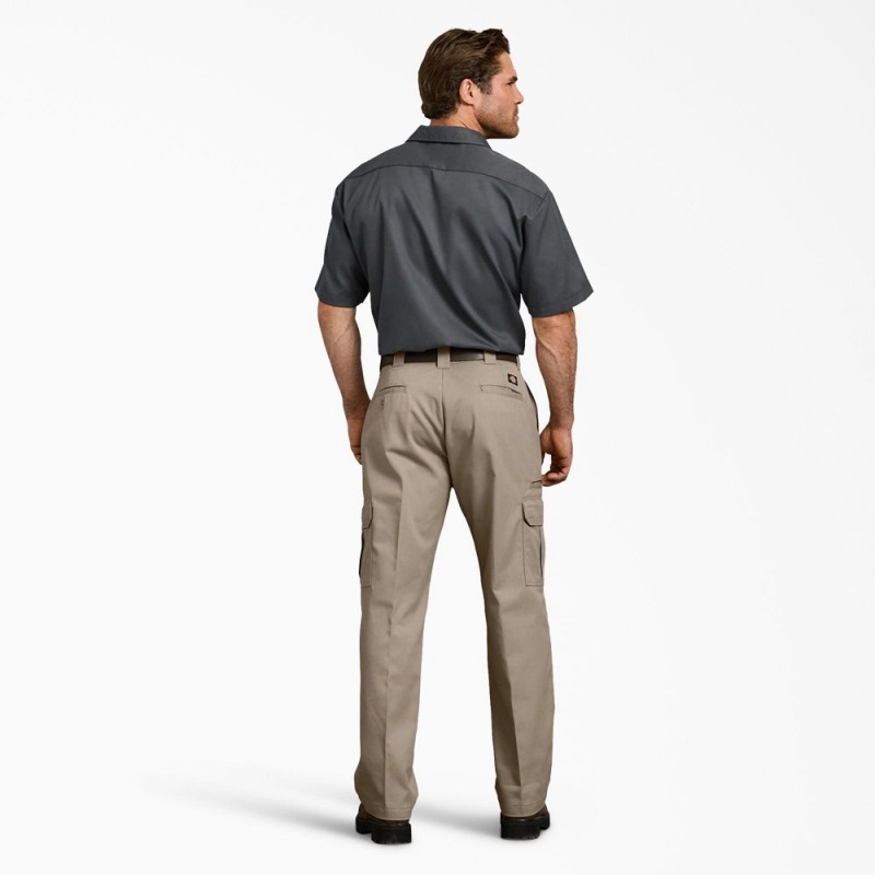 Grey Men's Dickies FLEX Relaxed Fit Cargo Pants | IWL206349