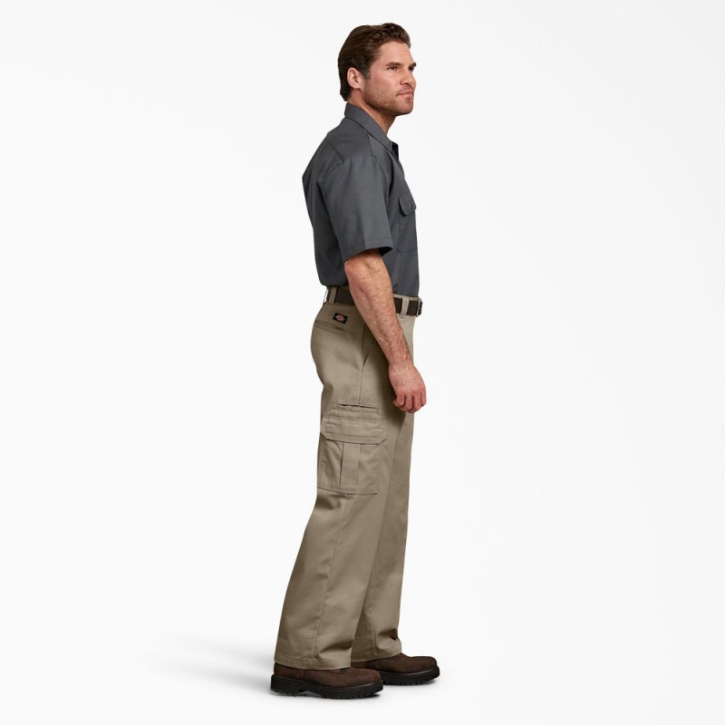 Grey Men's Dickies FLEX Relaxed Fit Cargo Pants | IWL206349