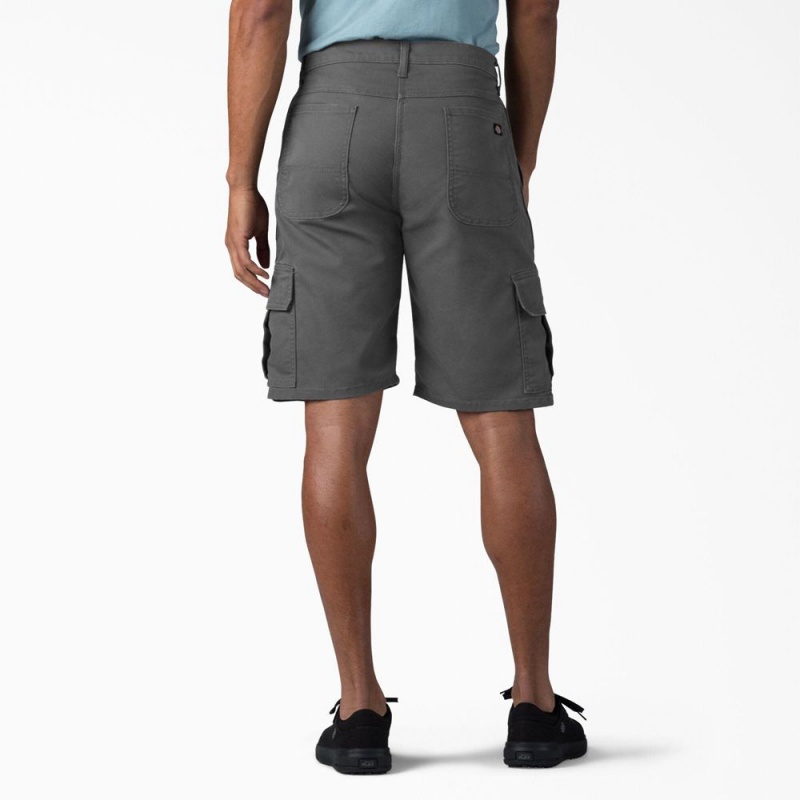 Grey Men's Dickies FLEX Relaxed Fit Duck Cargo Shorts | EFS571842