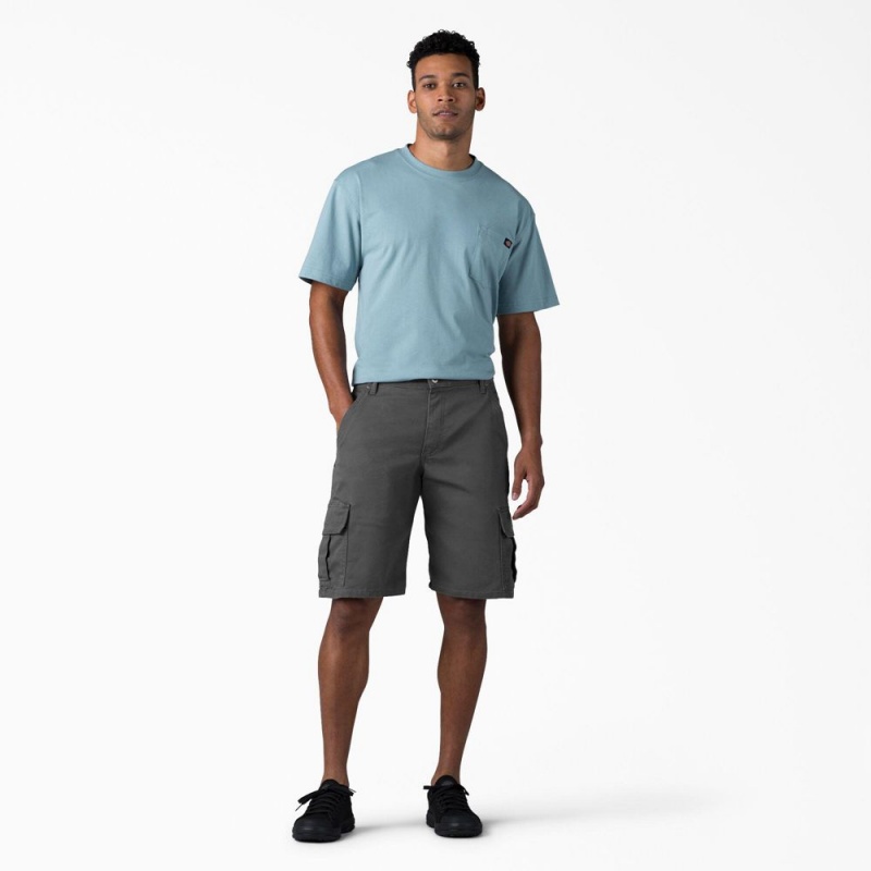 Grey Men's Dickies FLEX Relaxed Fit Duck Cargo Shorts | EFS571842