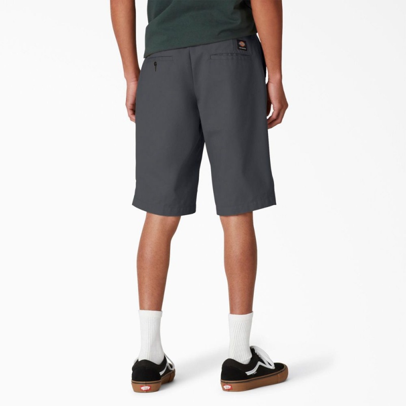 Grey Men's Dickies FLEX Skateboarding Slim Fit Shorts | SOU321406