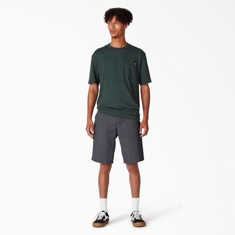 Grey Men's Dickies FLEX Skateboarding Slim Fit Shorts | SOU321406