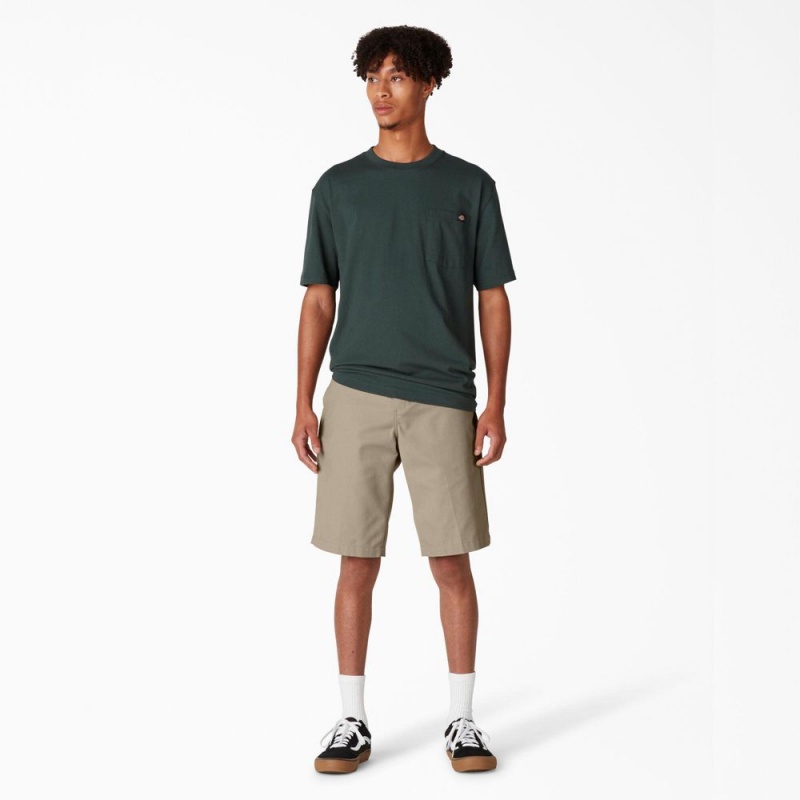 Grey Men's Dickies FLEX Skateboarding Slim Fit Shorts | NVD405962