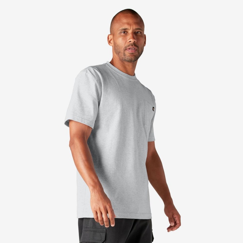 Grey Men's Dickies Heavyweight Short Sleeve Pocket T-Shirt | EPZ675201