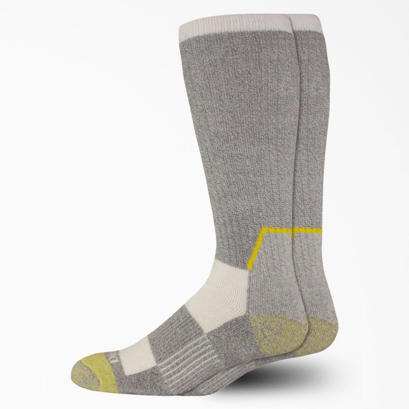 Grey Men\'s Dickies KEVLAR® Crew 2-Pack Socks | GMR782961