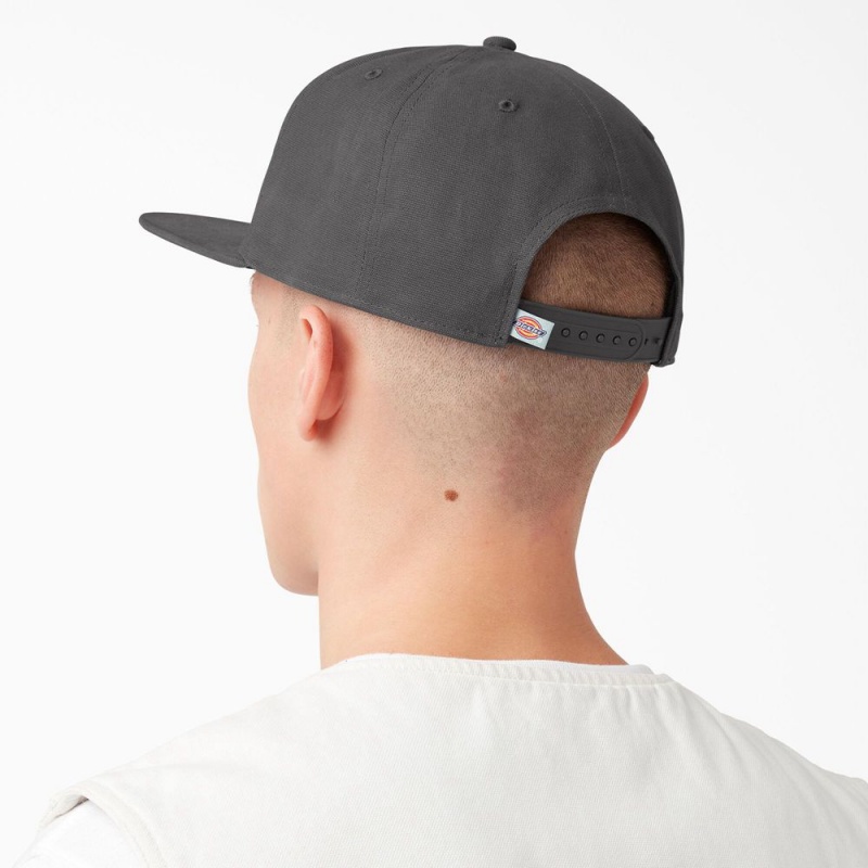 Grey Men's Dickies Logo Patch Flat Bill Cap | ZEW753604