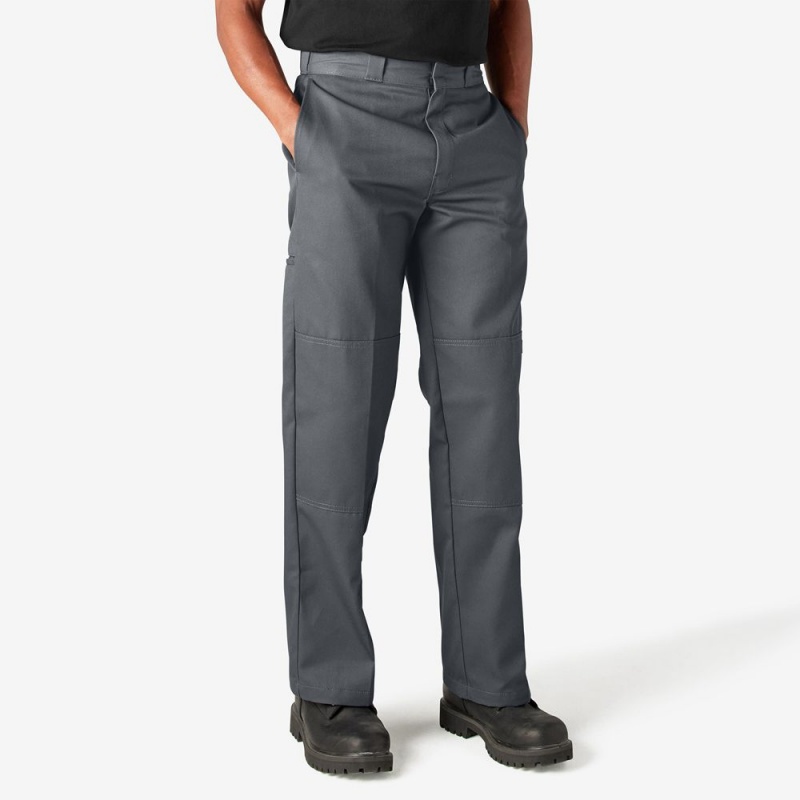 Grey Men's Dickies Loose Fit Double Knee Work Pants | JEB364297