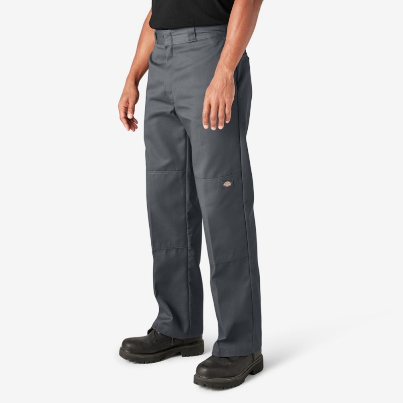 Grey Men's Dickies Loose Fit Double Knee Work Pants | JEB364297