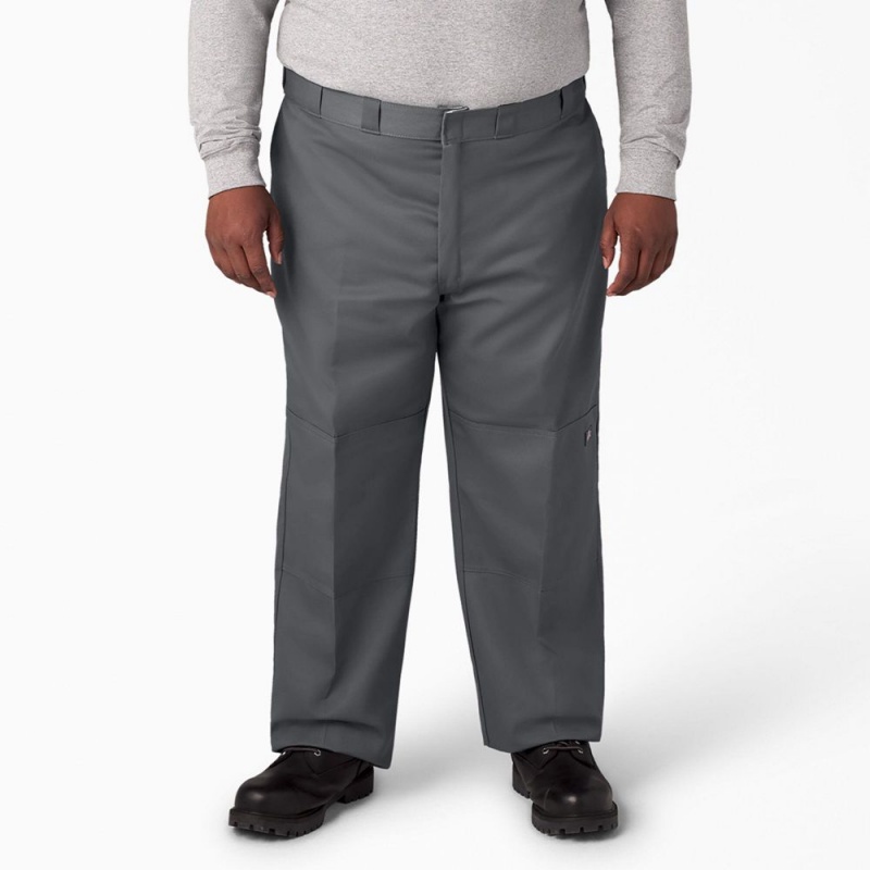 Grey Men's Dickies Loose Fit Double Knee Work Pants | JEB364297