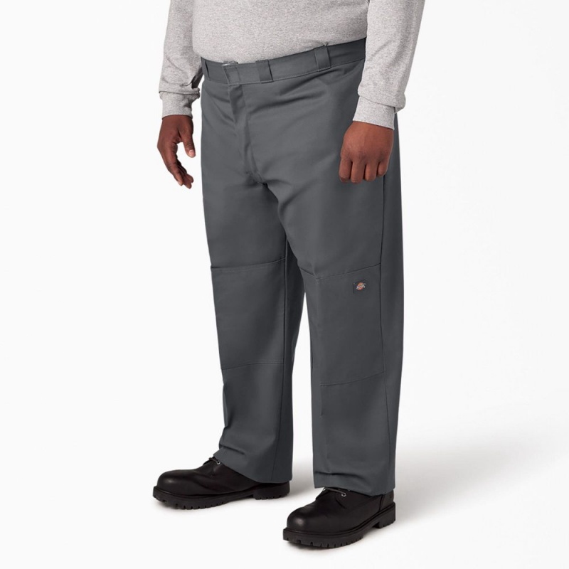 Grey Men's Dickies Loose Fit Double Knee Work Pants | JEB364297