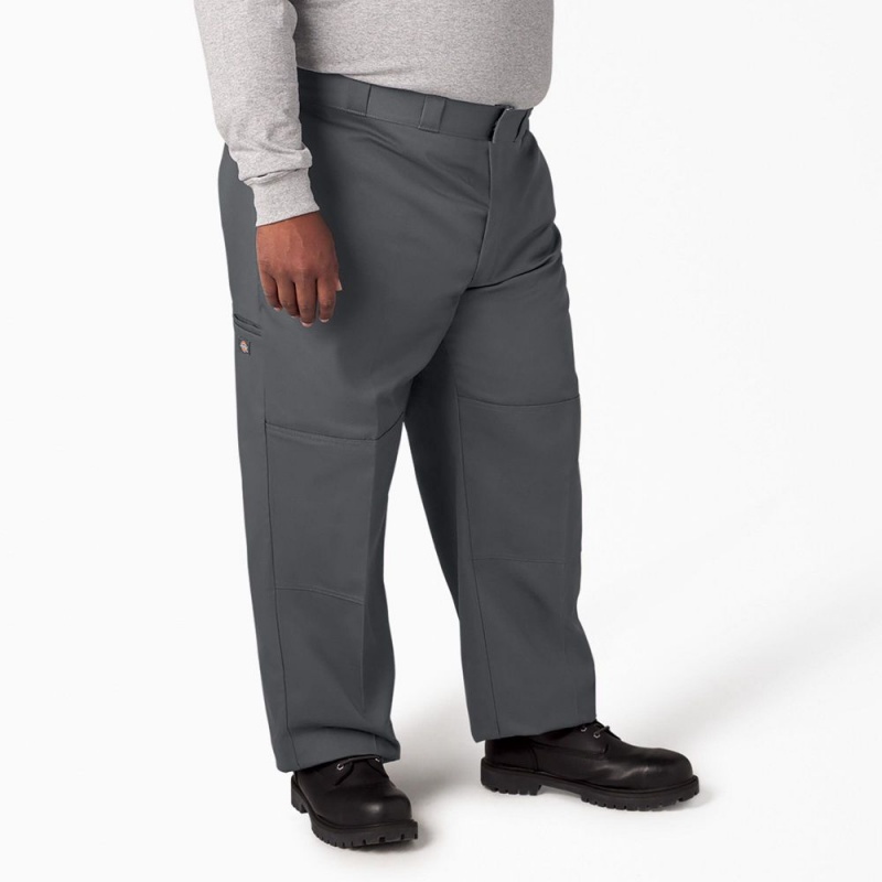 Grey Men's Dickies Loose Fit Double Knee Work Pants | JEB364297