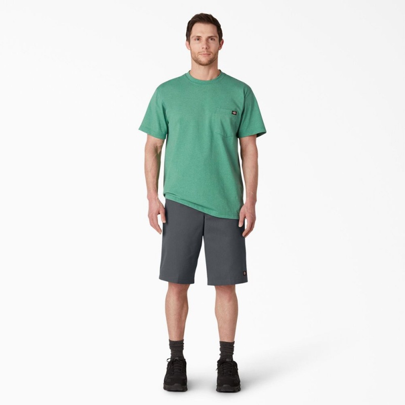 Grey Men's Dickies Loose Fit Flat Front Work Shorts | AIE175028