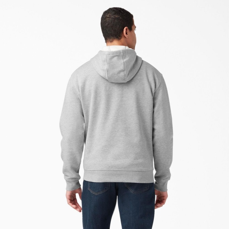 Grey Men's Dickies Midweight Fleece Hoodie | PIH409568