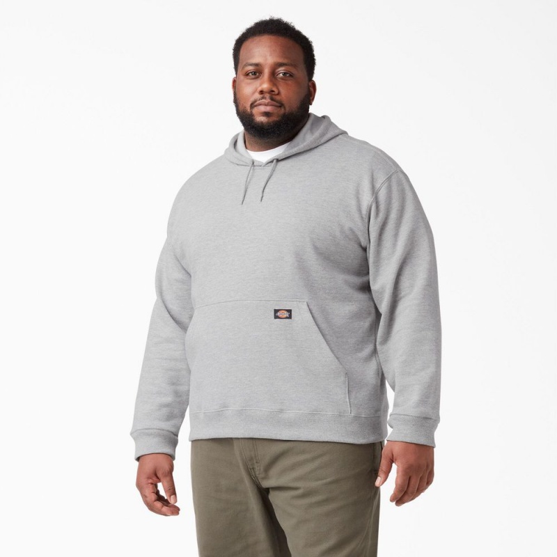 Grey Men's Dickies Midweight Fleece Hoodie | PIH409568